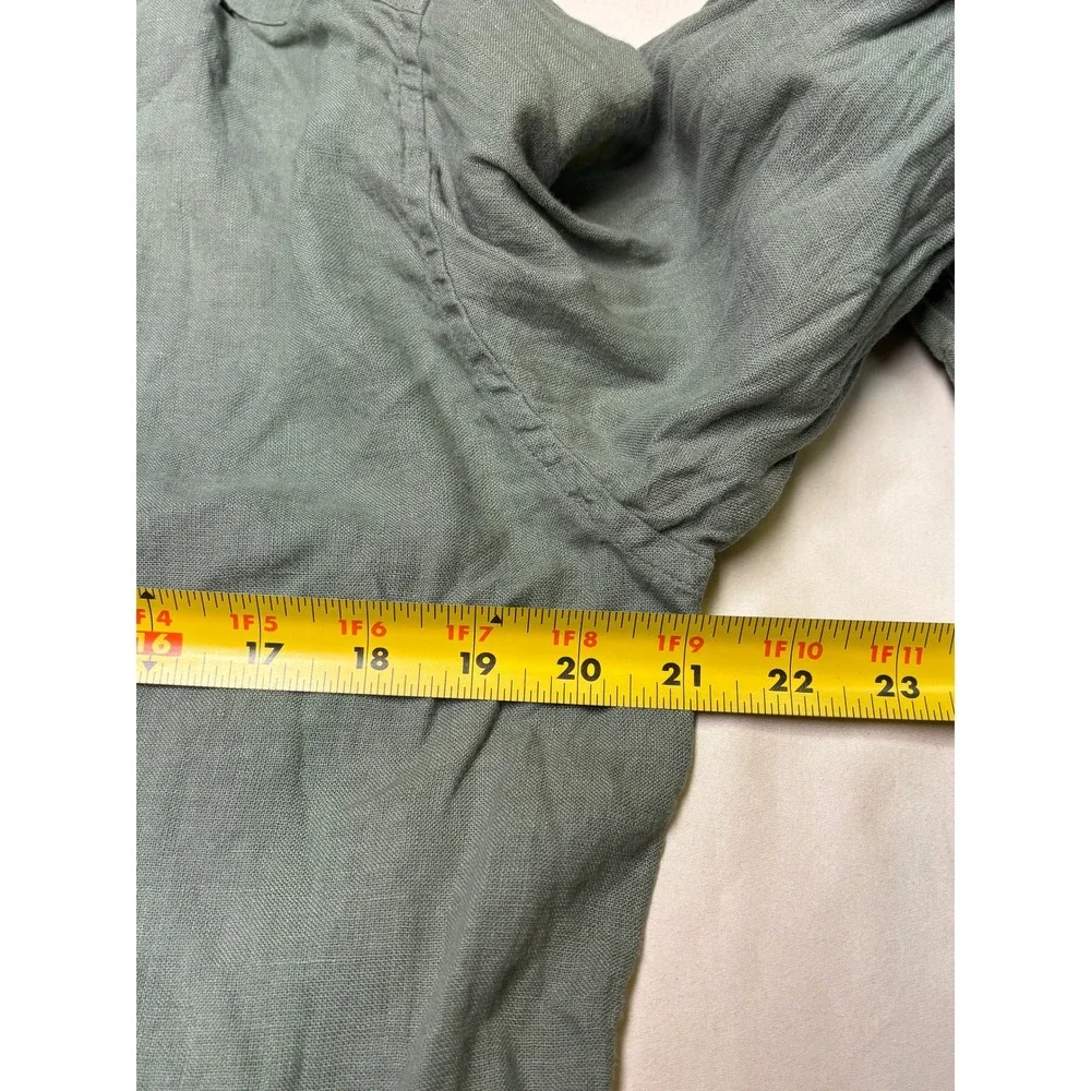 J. Crew Mens Sage Green Linen Cotton Blend Button Down Shirt AL179 Size M